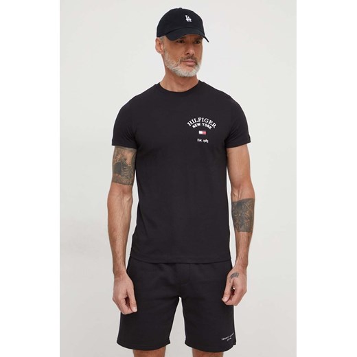Tommy Hilfiger t-shirt bawełniany męski kolor czarny z nadrukiem MW0MW33689 ze sklepu ANSWEAR.com w kategorii T-shirty męskie - zdjęcie 166644388
