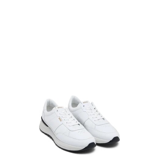 Buty sportowe męskie białe BOSS HUGO sznurowane na wiosnę skórzane 