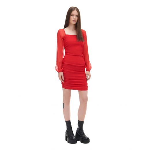 Cropp - Czerwona sukienka mini - czerwony Cropp XS Cropp