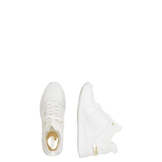Białe buty sportowe damskie Michael Kors sneakersy z tkaniny sznurowane na platformie 