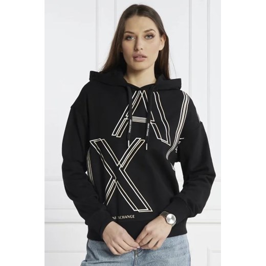 Bluza damska Armani Exchange z nadrukami czarna