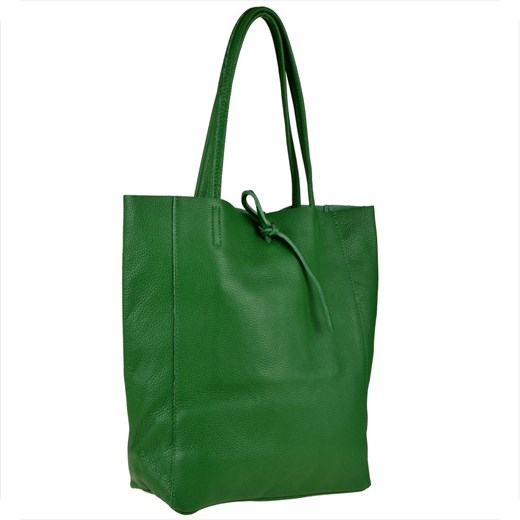 Torebka skórzana super lekka shopper zielona ze sklepu melon.pl w kategorii Torby Shopper bag - zdjęcie 166657918