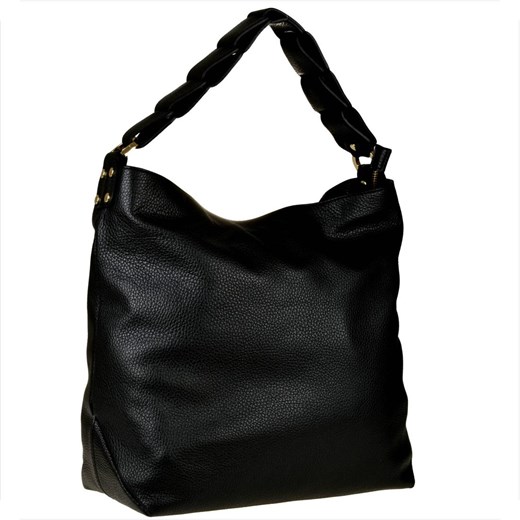 Torebka skórzana na ramię czarna  shoper bag xl ze sklepu melon.pl w kategorii Torby Shopper bag - zdjęcie 166657967