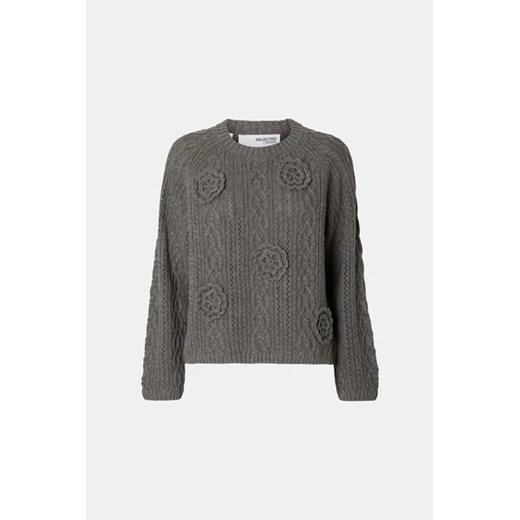 SELECTED Sweter z wełną - Szary - Kobieta - L (L) XL (XL) Halfprice promocja
