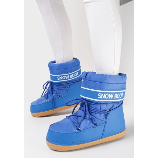 Niebieskie Śniegowce za Kostkę z Ozdobnym Wiązaniem Zesdi 39-40 okazja born2be.pl