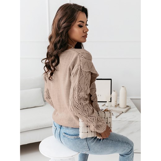 Sweter kardigan z guzikami - DERBY - beżowy Magmac one size magmac.pl