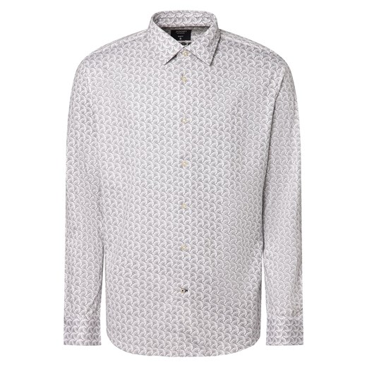 JOOP! Koszula męska łatwa w prasowaniu Mężczyźni Slim Fit Bawełna biały wzorzysty ze sklepu vangraaf w kategorii Koszule męskie - zdjęcie 166671578