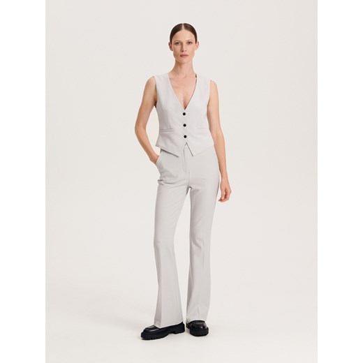 Reserved - Spodnie flare - jasnoszary ze sklepu Reserved w kategorii Spodnie damskie - zdjęcie 166672598
