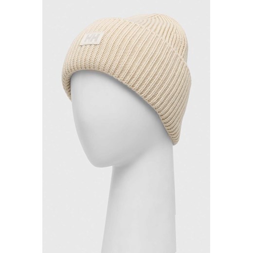 Helly Hansen czapka HH RIB BEANIE kolor beżowy z grubej dzianiny 54020 Helly Hansen One Size PRM