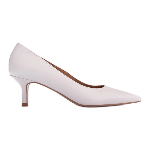 Marco Shoes Eleganckie szpilki na niższym obcasie białe Marco Shoes 35 ButyModne.pl