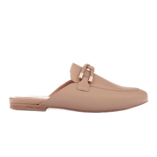 Marco Shoes Klapki z ozdobą beżowy Marco Shoes 35 ButyModne.pl