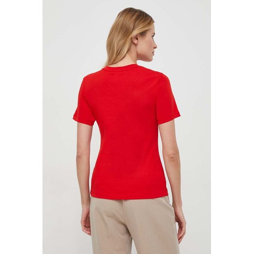 Bluzka damska Tommy Hilfiger czerwona z krótkimi rękawami 