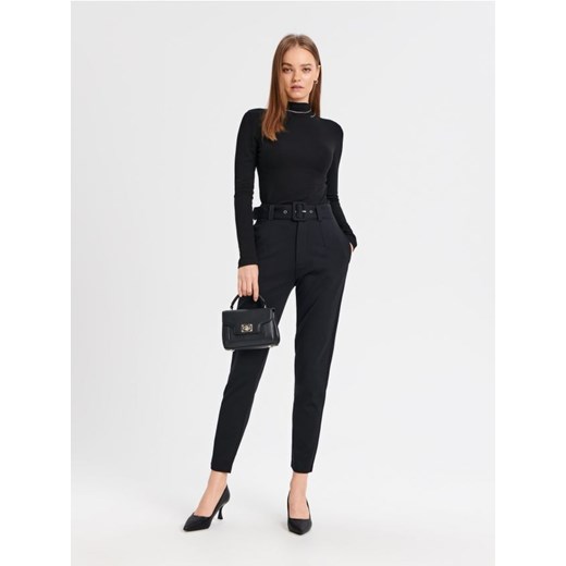 Sinsay - Spodnie z paskiem - czarny ze sklepu Sinsay w kategorii Spodnie damskie - zdjęcie 166683275