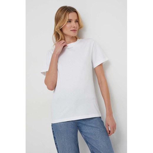 Calvin Klein t-shirt bawełniany damski kolor biały ze sklepu ANSWEAR.com w kategorii Bluzki damskie - zdjęcie 166686435