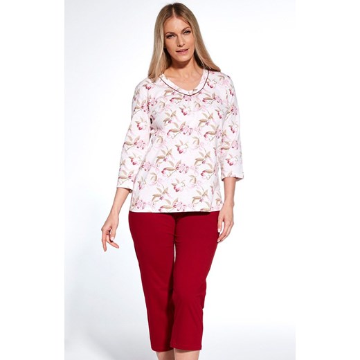 Bawełniana piżama damska 481/360 Adele, Kolor czerwono-różowy, Rozmiar XXL, Cornette ze sklepu Primodo w kategorii Piżamy damskie - zdjęcie 166695038