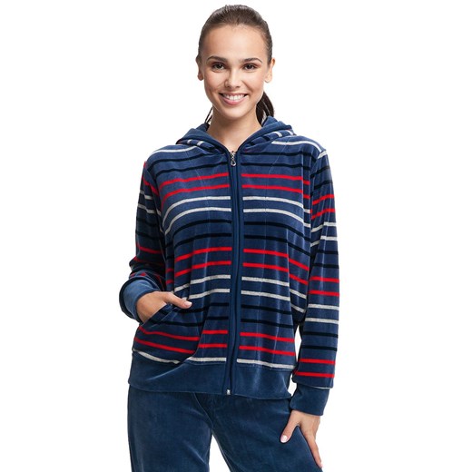 Welurowy dres damski ciemnoniebieski 341, Kolor ciemnoniebieski, Rozmiar L, Luna Luna 3XL Primodo