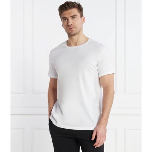 T-shirt męski biały BOSS HUGO z krótkimi rękawami 