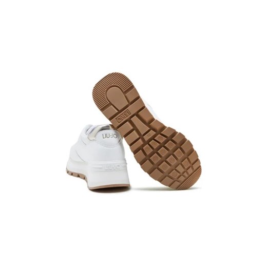 Buty sportowe damskie białe Liu Jo sneakersy z tkaniny na platformie na wiosnę sznurowane 