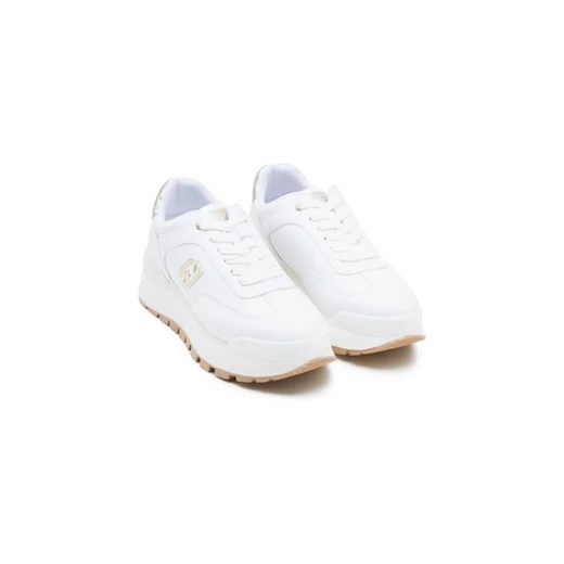 Buty sportowe damskie białe Liu Jo sneakersy z tkaniny sznurowane 