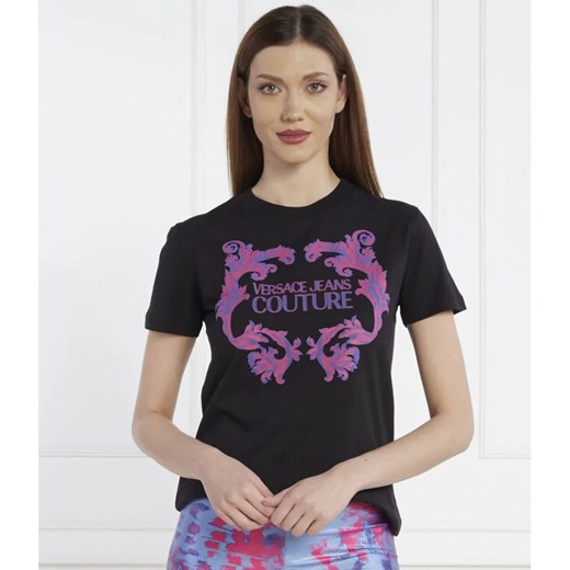 Versace Jeans Couture T-shirt | Regular Fit ze sklepu Gomez Fashion Store w kategorii Bluzki damskie - zdjęcie 166700658