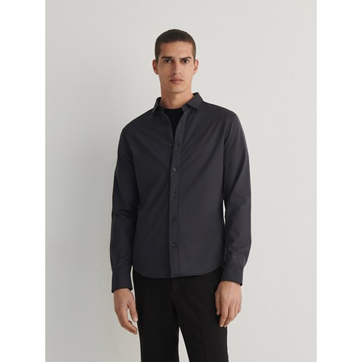 Reserved - Koszula slim z domieszką lyocellu - szary Reserved XL Reserved