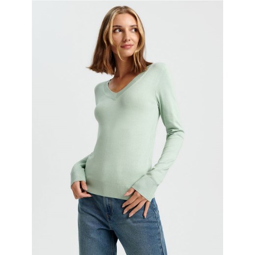 Sinsay - Sweter z miękkiej dzianiny - zielony ze sklepu Sinsay w kategorii Swetry damskie - zdjęcie 166760336