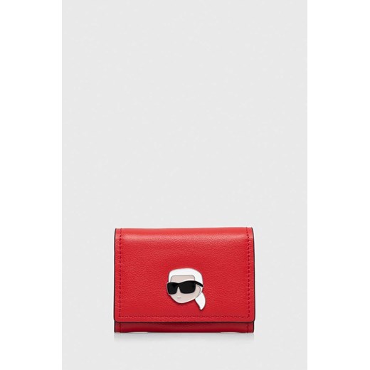 Karl Lagerfeld portfel skórzany damski kolor czerwony ze sklepu ANSWEAR.com w kategorii Portfele damskie - zdjęcie 166760829