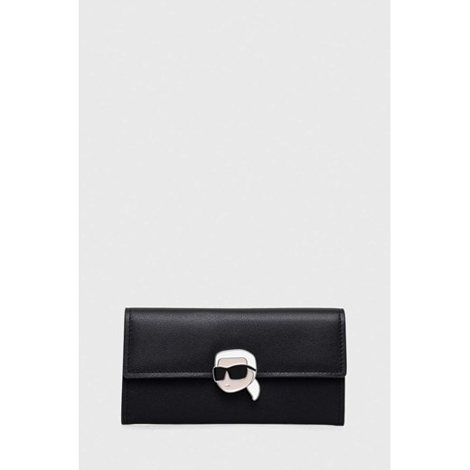 Karl Lagerfeld portfel skórzany damski kolor czarny ze sklepu ANSWEAR.com w kategorii Portfele damskie - zdjęcie 166760847