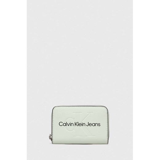 Calvin Klein Jeans portfel damski kolor zielony ze sklepu ANSWEAR.com w kategorii Portfele damskie - zdjęcie 166760919