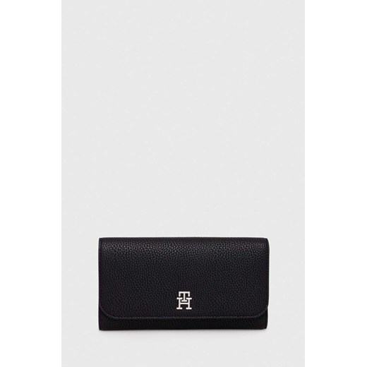 Tommy Hilfiger portfel damski kolor czarny ze sklepu ANSWEAR.com w kategorii Portfele damskie - zdjęcie 166763007