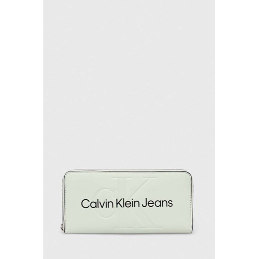 Calvin Klein Jeans portfel damski kolor zielony ze sklepu ANSWEAR.com w kategorii Portfele damskie - zdjęcie 166763128