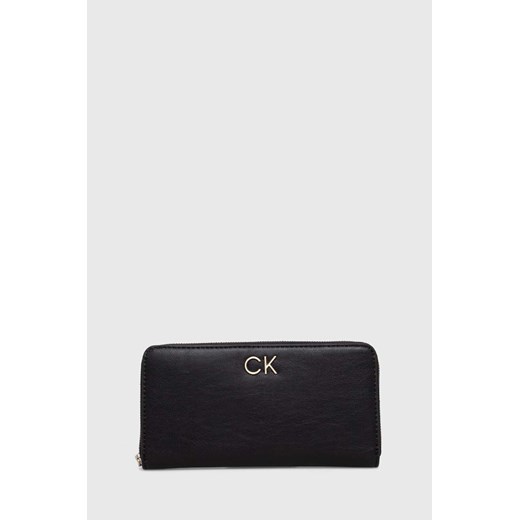 Calvin Klein portfel damski kolor czarny ze sklepu ANSWEAR.com w kategorii Portfele damskie - zdjęcie 166764399