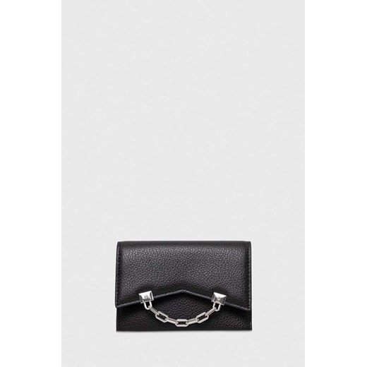 Karl Lagerfeld portfel skórzany kolor czarny ze sklepu ANSWEAR.com w kategorii Portfele damskie - zdjęcie 166764716