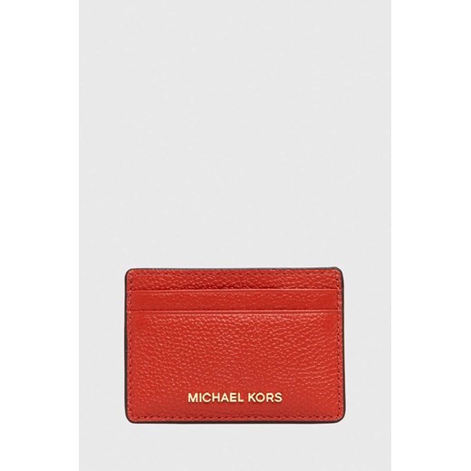 MICHAEL Michael Kors etui na karty skórzane kolor bordowy ze sklepu ANSWEAR.com w kategorii Portfele damskie - zdjęcie 166765205