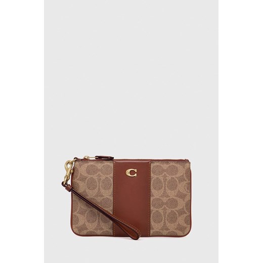 Coach portfel Small Wristlet kolor brązowy ze sklepu ANSWEAR.com w kategorii Portfele damskie - zdjęcie 166766788