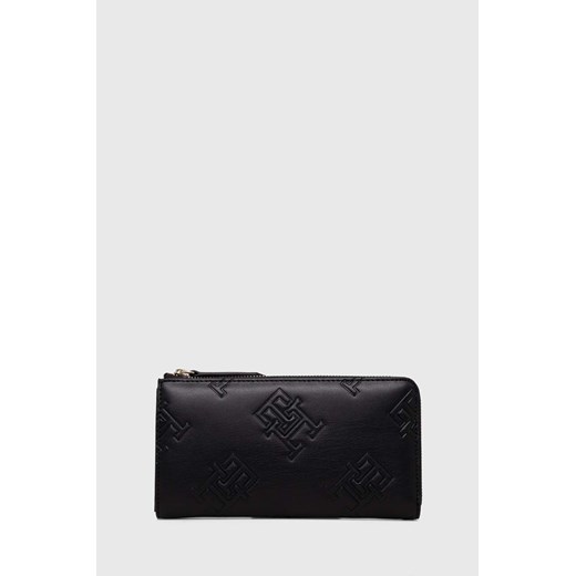 Tommy Hilfiger portfel damski kolor czarny AW0AW15756 ze sklepu ANSWEAR.com w kategorii Portfele damskie - zdjęcie 166767238