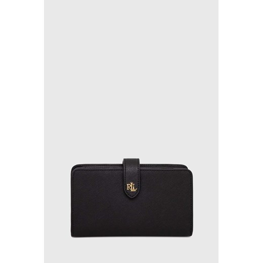 Lauren Ralph Lauren portfel damski kolor czarny ze sklepu ANSWEAR.com w kategorii Portfele damskie - zdjęcie 166767439