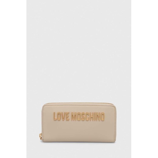 Love Moschino portfel damski kolor beżowy ze sklepu ANSWEAR.com w kategorii Portfele damskie - zdjęcie 166767988
