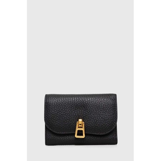 Coccinelle portfel skórzany damski kolor czarny ze sklepu ANSWEAR.com w kategorii Portfele damskie - zdjęcie 166768089