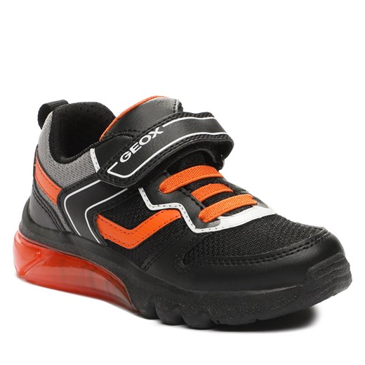 Sneakersy Geox J Ciberdron Boy J36LBC 011FE C0038 S Black/Orange Geox 30 wyprzedaż eobuwie.pl