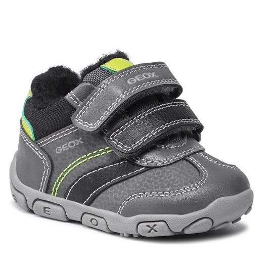 Sneakersy Geox B Balu' B.A B1636A 0CEME C1267 Dk Grey/Lime Geox 19 eobuwie.pl