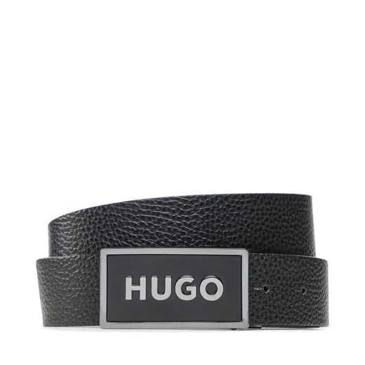 Pasek Męski Hugo 50492032 Black 01 ze sklepu eobuwie.pl w kategorii Paski męskie - zdjęcie 166778017