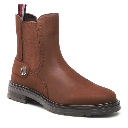 Sztyblety Tommy Hilfiger Th Coin Flat Boot FW0FW06742 Truffle Brown GT7 Tommy Hilfiger 37 wyprzedaż eobuwie.pl