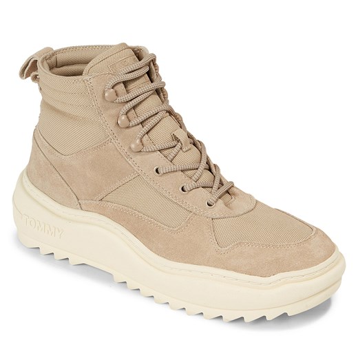 Trzewiki Tommy Jeans Tjm Mix Material Boot EM0EM01245 Sandalwood RBT Tommy Jeans 44 promocyjna cena eobuwie.pl