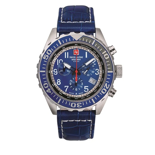 Zegarek Swiss Alpine Military 7076.9535 Black/Silver/Blue Swiss Alpine Military one size eobuwie.pl