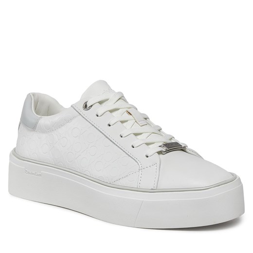 Sneakersy Calvin Klein Flatform C Lace Up - Mono Mix HW0HW01870 White/Pearl Grey Calvin Klein 38 eobuwie.pl