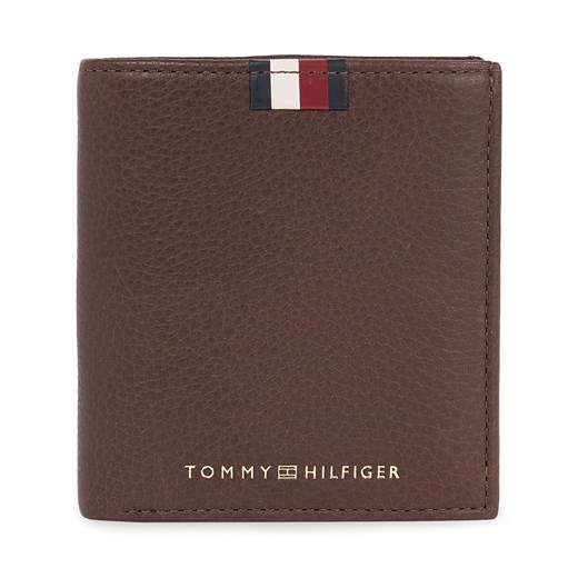 Portfel męski Tommy Hilfiger Th Corp Leather Trifold AM0AM11597 Brązowy ze sklepu eobuwie.pl w kategorii Portfele męskie - zdjęcie 166784617