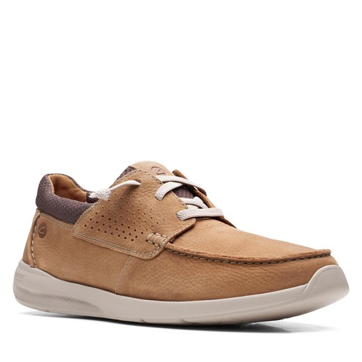 Półbuty Clarks Gorwin Moc 26164691 Dark Sand Nubuck Clarks 41 eobuwie.pl