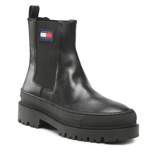 Sztyblety Tommy Jeans Foxing Detail Chelsea Boot EM0EM01062 Black BDS Tommy Jeans 41 okazyjna cena eobuwie.pl