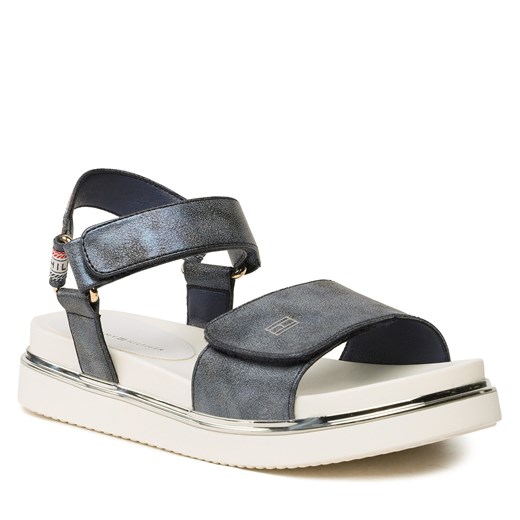 Sandały Tommy Hilfiger Platform Velcro Sandal T3A2-32760-0568 S Blue 800 Tommy Hilfiger 37 eobuwie.pl